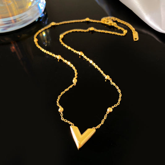 Sweet Letter Titanium Steel Plated Necklace