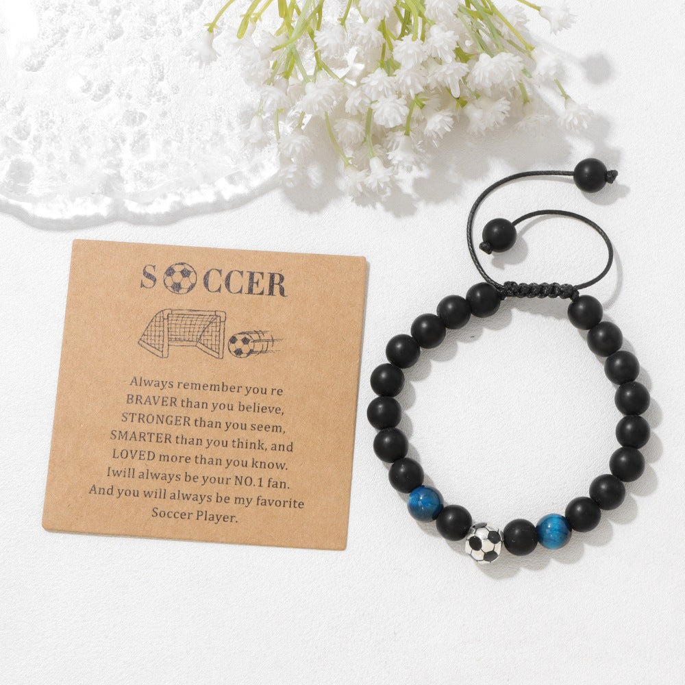 Minimalist Sporty Geometric Stone Bead Bracelet Unisex Friendship Handmade Jewelry