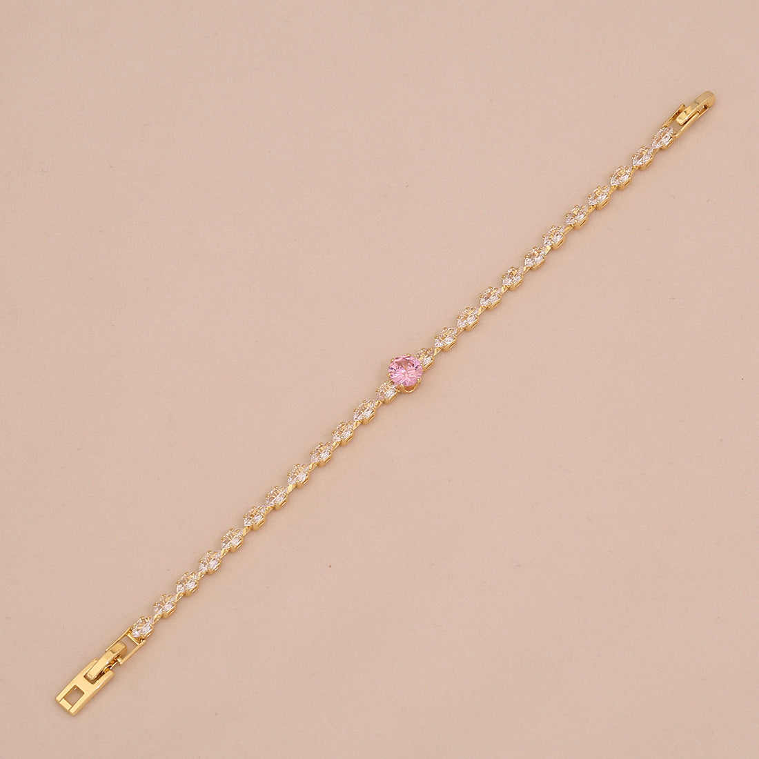 Bracciale da donna con zirconi a forma di goccia e geometrica, stile OL alla moda, con intarsi di strass