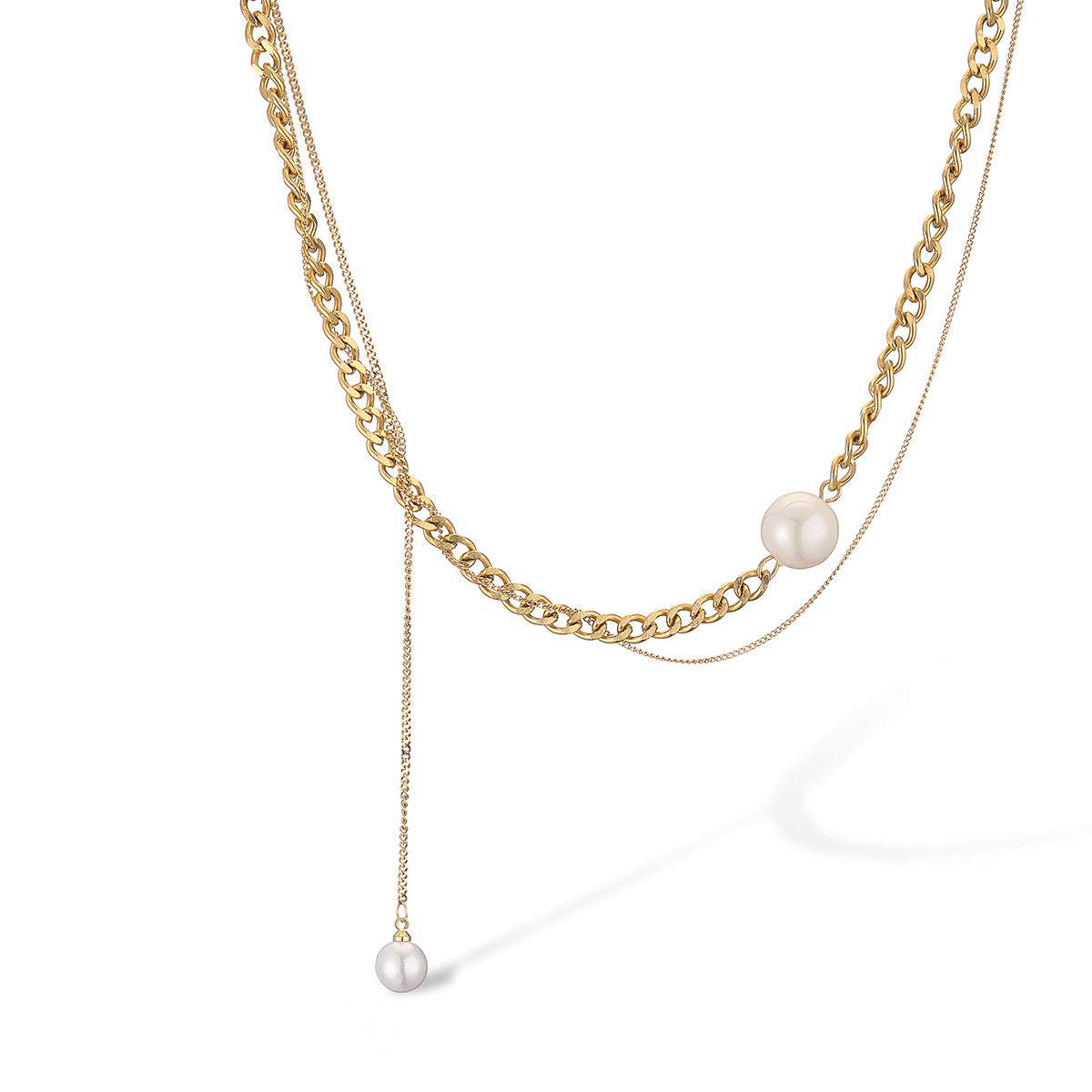 Minimalist Titanium Steel Clavicle Necklace for Women with Geometric Heart Pendant and Irregular Design