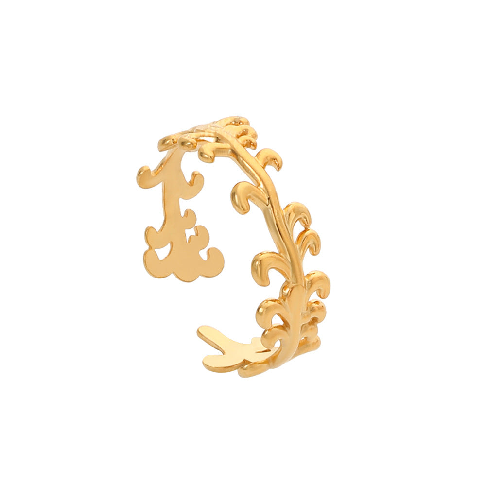 Geometric Heart Plated Titanium Steel Open Ring Unisex