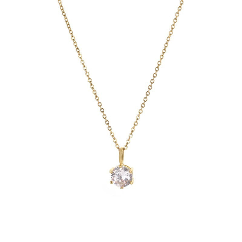 Collana con Pendente Minimalista in Acciaio al Titanio a Forma di Animale da Donna con Intarsio di Strass e Finitura Placcata