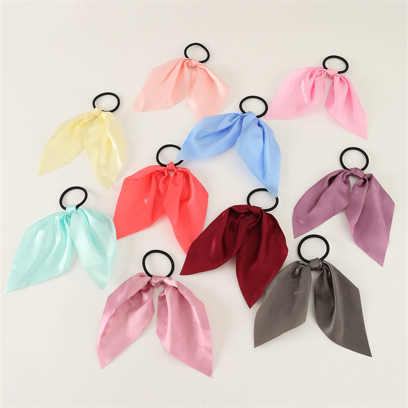 Elastici per Capelli Minimalisti in Raso con Piccoli Fiocchi Set da 10 Pezzi per Bambini