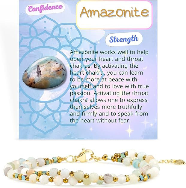 Geometric Natural Stone Crystal Beaded Bracelet Unisex Handmade Jewelry
