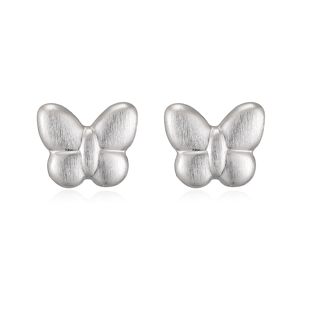 Minimalist Sweet 18K Gold Plated Brushed Brass Butterfly Earrings