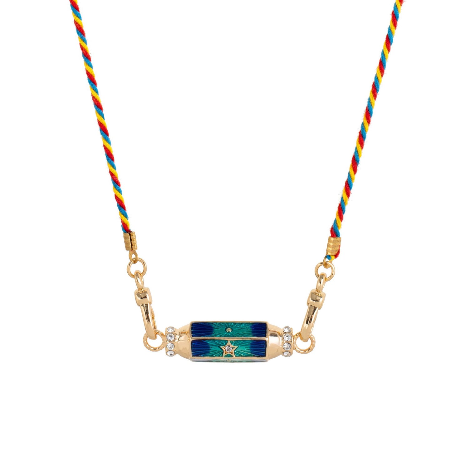 Minimalist Tarot Card Pendant Necklace for Women with Enamel Finish and Zircon Inlay on Gold-Plated Copper Chain