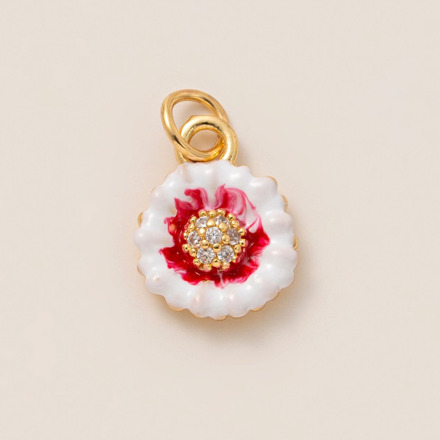 Ciondolo charm a barra vintage placcato oro 18K con pianta di frutta
