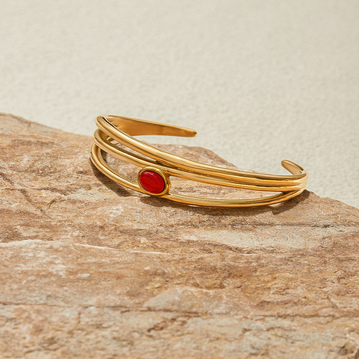 Bracciale minimalista in pietra naturale da donna, gioielli leggeri di lusso in acciaio inossidabile galvanizzato