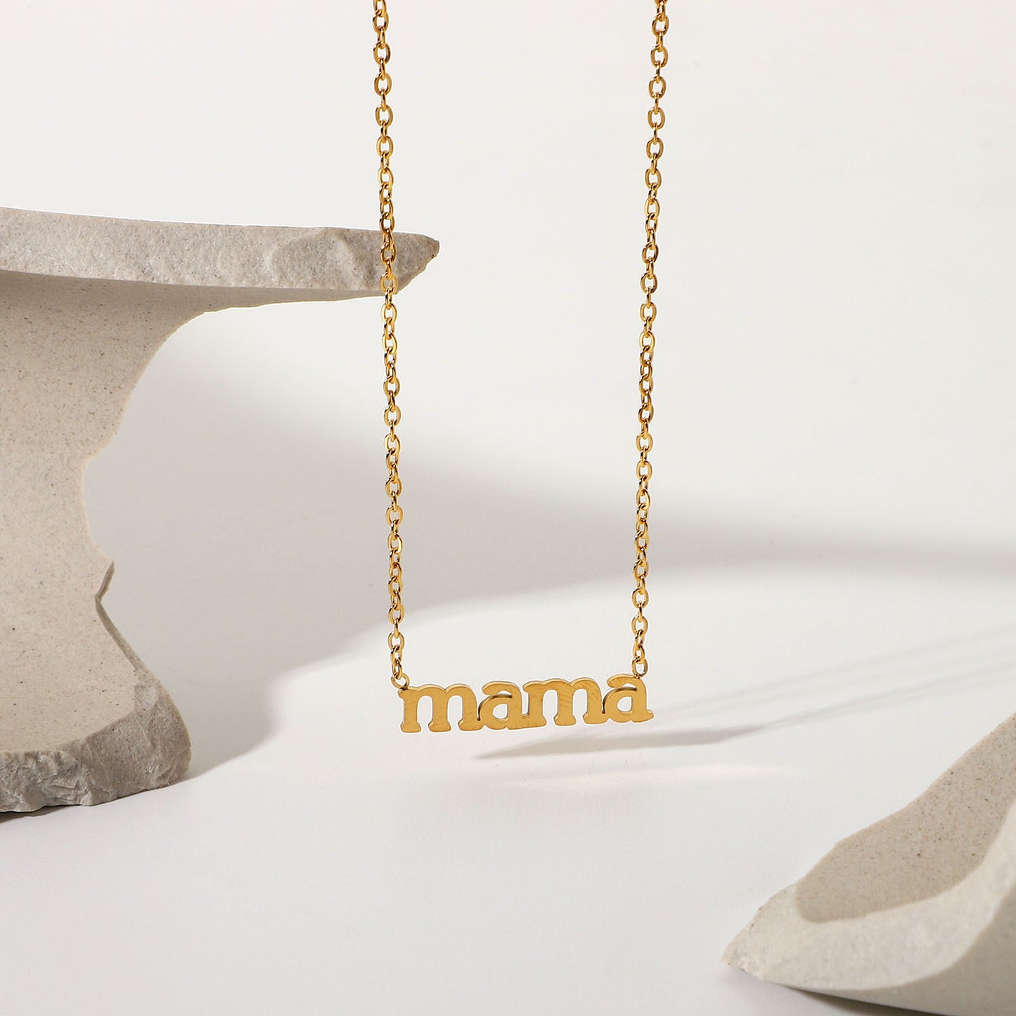 Trendy Geometric 18K Gold Plated Titanium Steel Pendant Necklace for Women