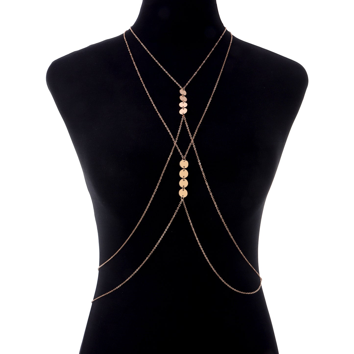 Minimalist Geometric Alloy Pendant Body Chain for Women