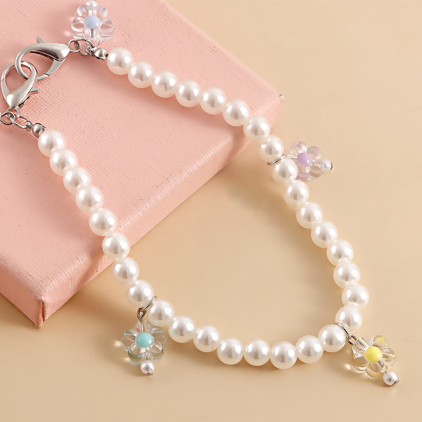 Women's Geometric Alloy Anklet with Floral Pendant Fashion Foot Jewelry