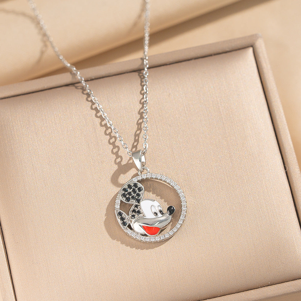 Collar Minimalista con Colgante de Ola y Geométrico para Mujer en Acero de Titanio con Chapado en Oro de 18K, Cadena Hipoalergénica para Clavícula con Motivos de Corazón y Lazo