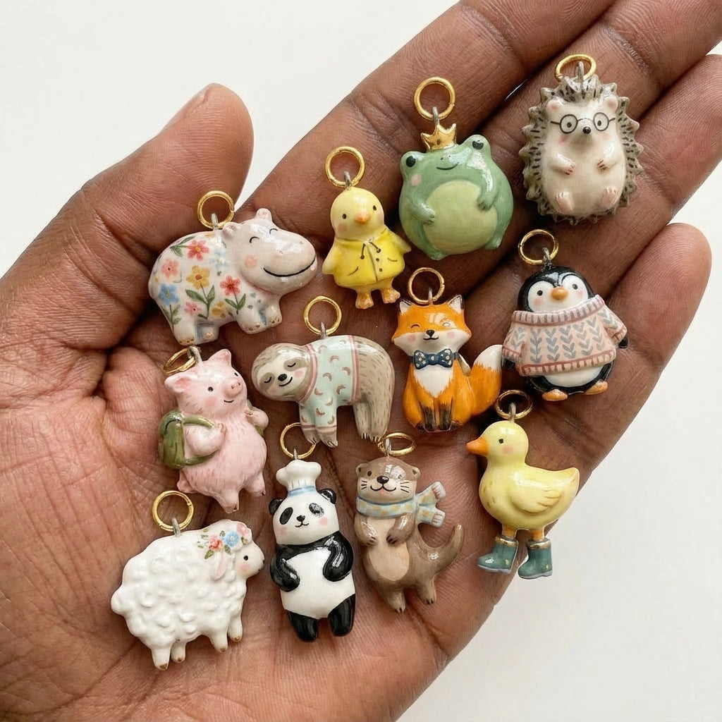 Plated Stainless Steel Animal Charm Bar