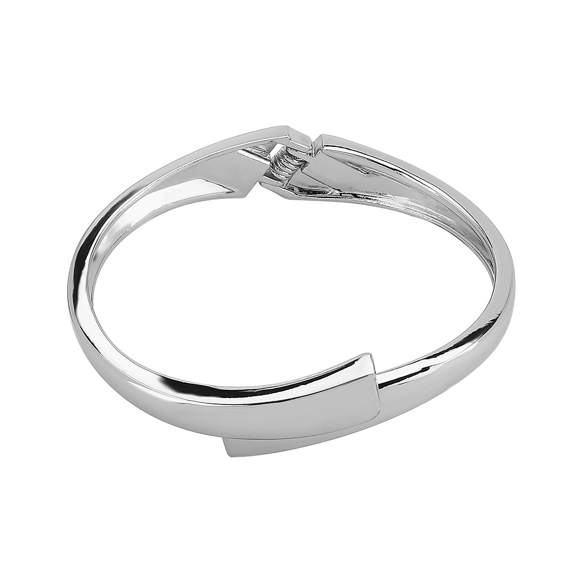 Bracciale Geometrico Minimalista in Lega da Donna con Design a Molla e Finitura Placcata