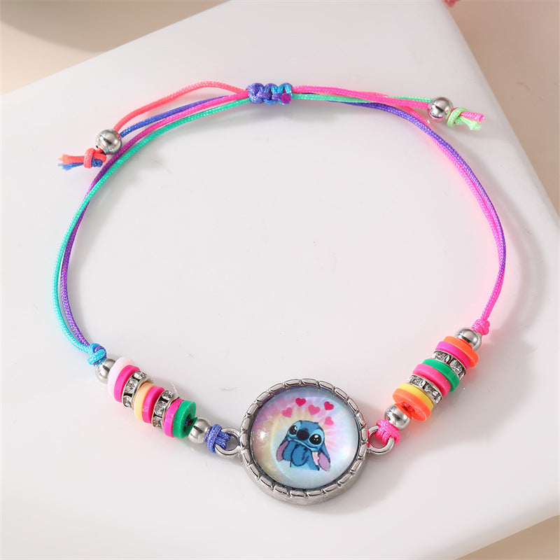 Braccialetto Bohemien in Resina a Forma di Stella con Ciondolo Principessa Anna per Bambini e Ragazzi
