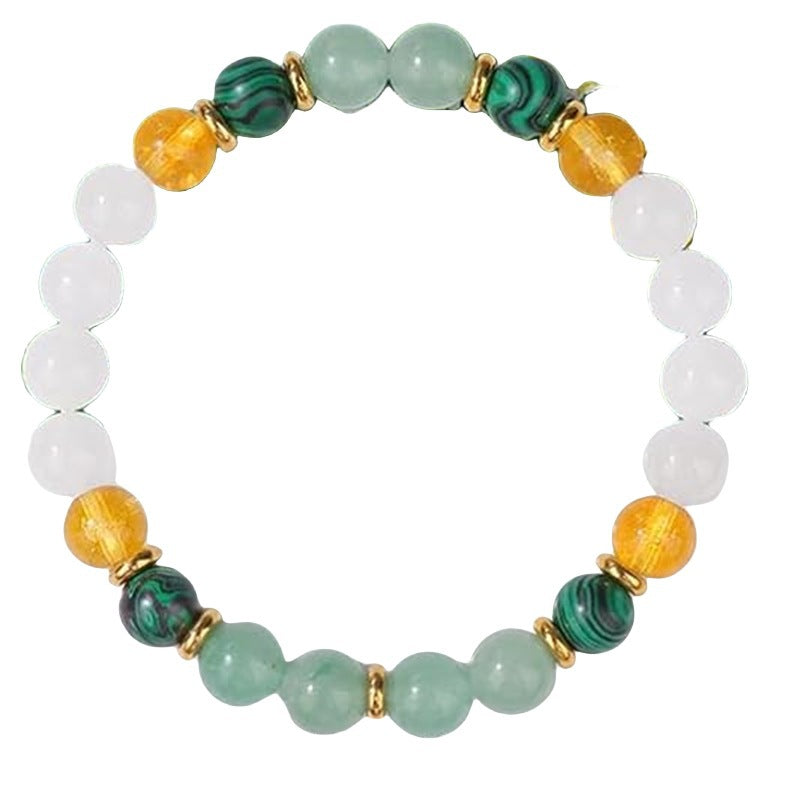Sweet Natural Gemstone Beaded Stretch Bracelet for Women with Month Card