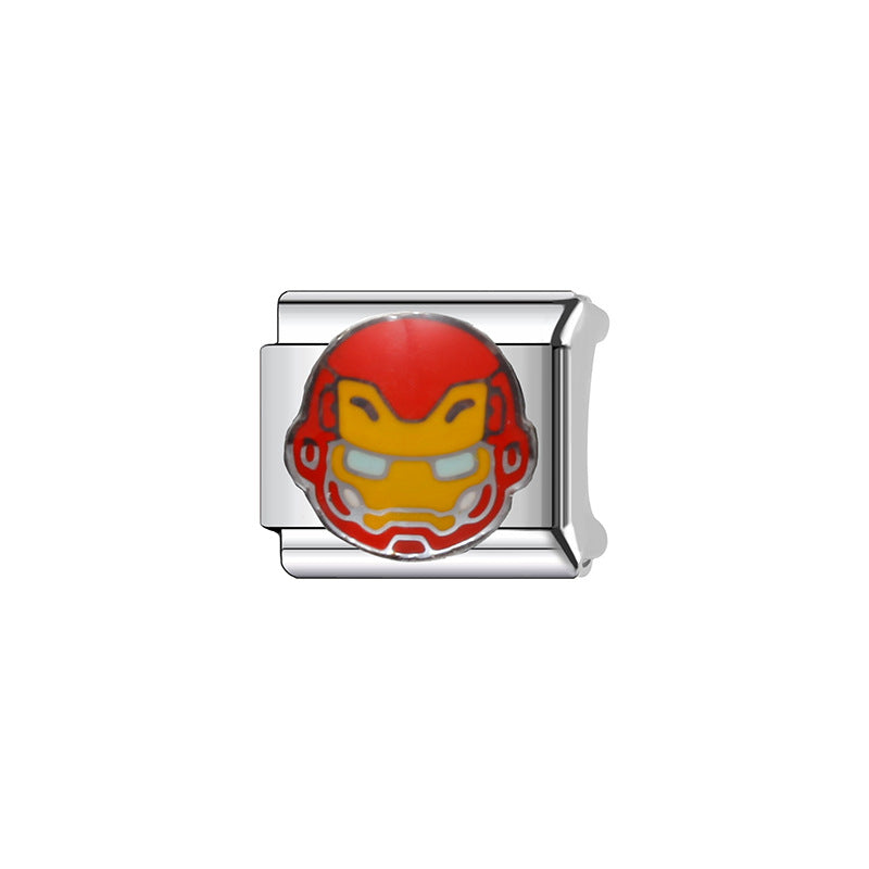 Cute Cartoon Character Stainless Steel Plated DIY Charm Bar Bracelet Unisex Fashion Gift