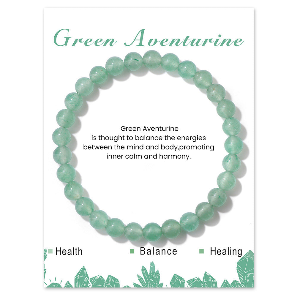 6mm Natural Crystal Beaded Bracelet Unisex Elastic Stretch Bangle