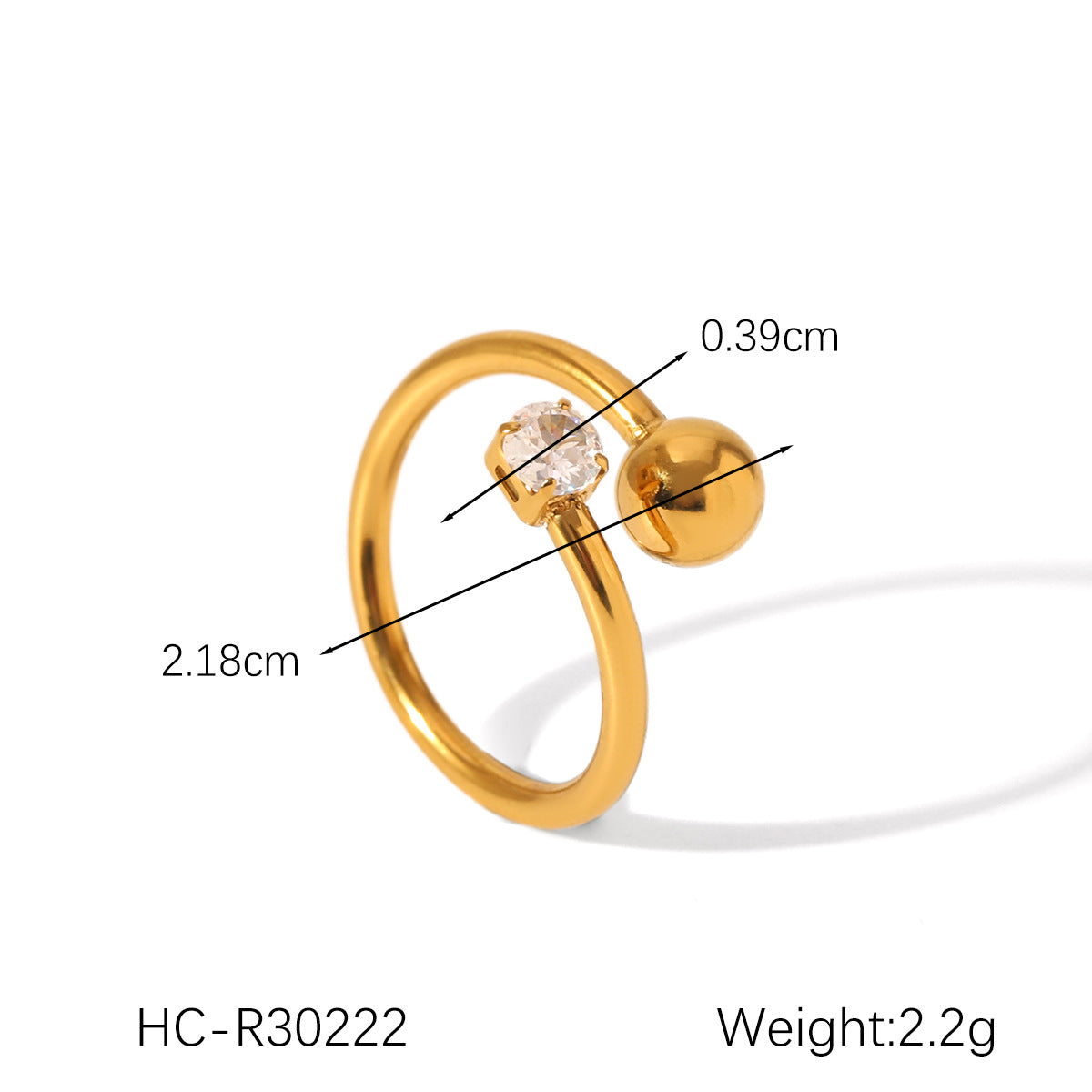 Geometric Ball-Shaped Titanium Steel Ring with Irregular Line Design for Women, Electroplated Stainless Steel Band Jewelry