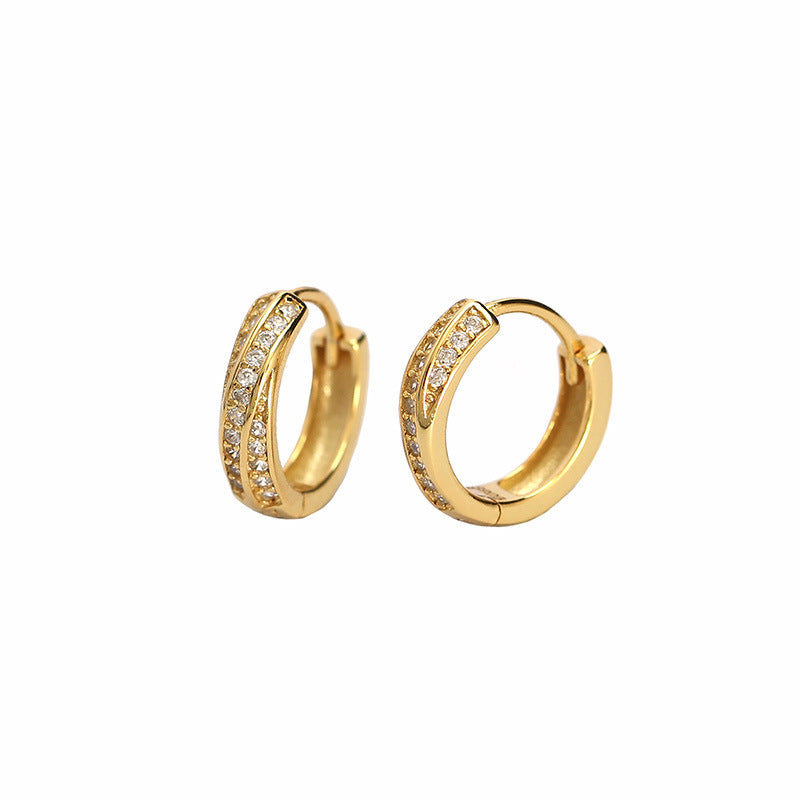 Elegant Geometric 925 Sterling Silver Plated Cubic Zirconia Hoop Earrings for Women