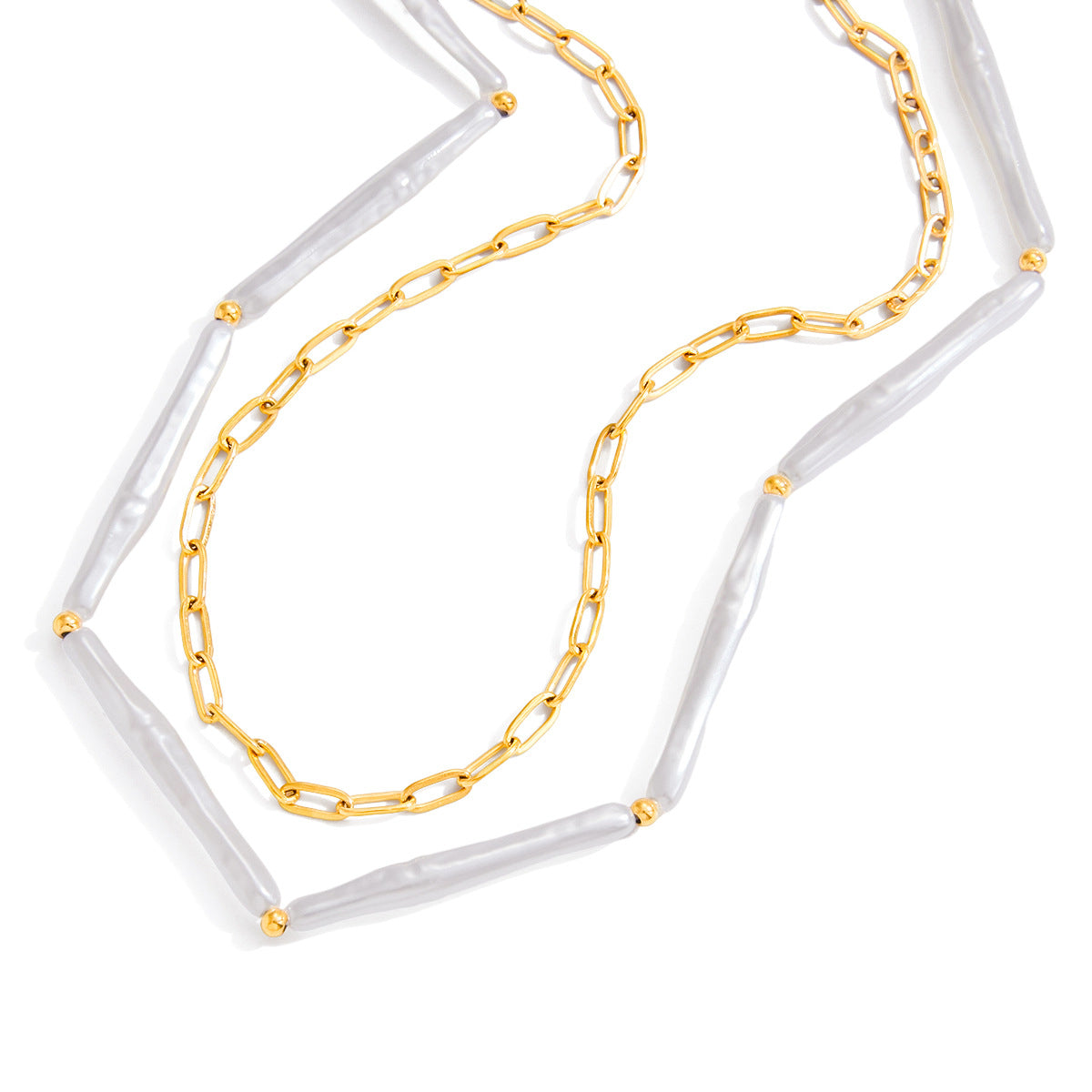Collana con pendente in acciaio al titanio stile geometrico con catena in acciaio inossidabile galvanizzato da donna