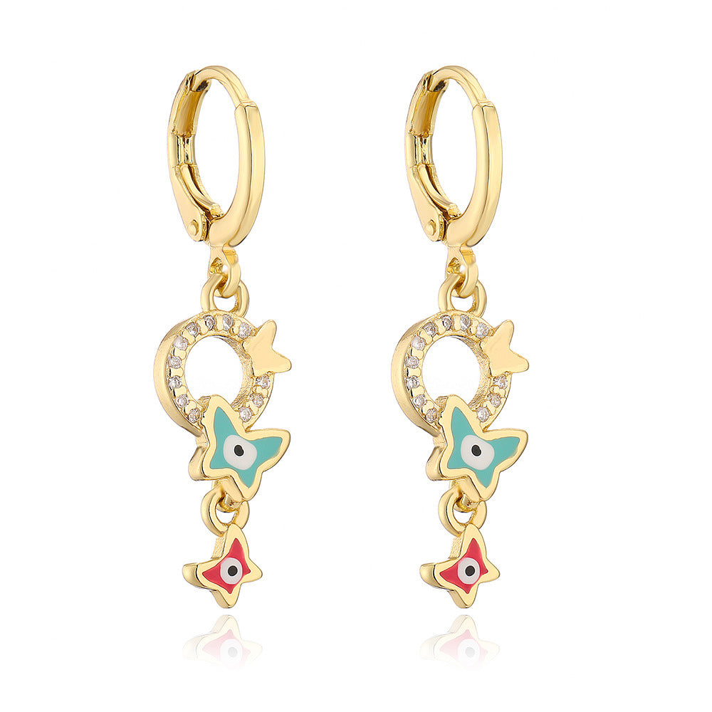 Minimalist Geometric Copper Earrings with 18K Gold Plating for Women
