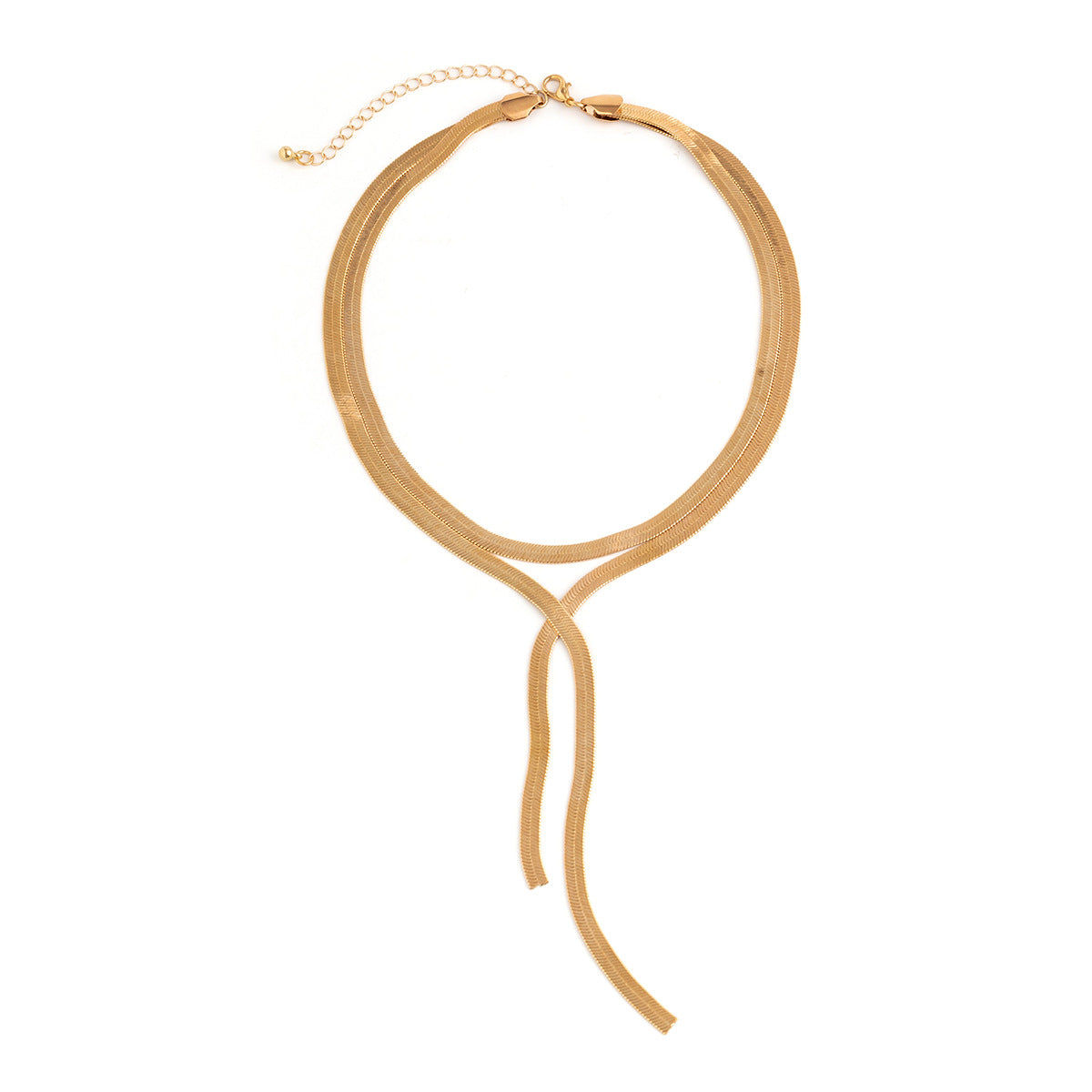 Minimalist Geometric Plated Snake Chain Choker Necklace for Women