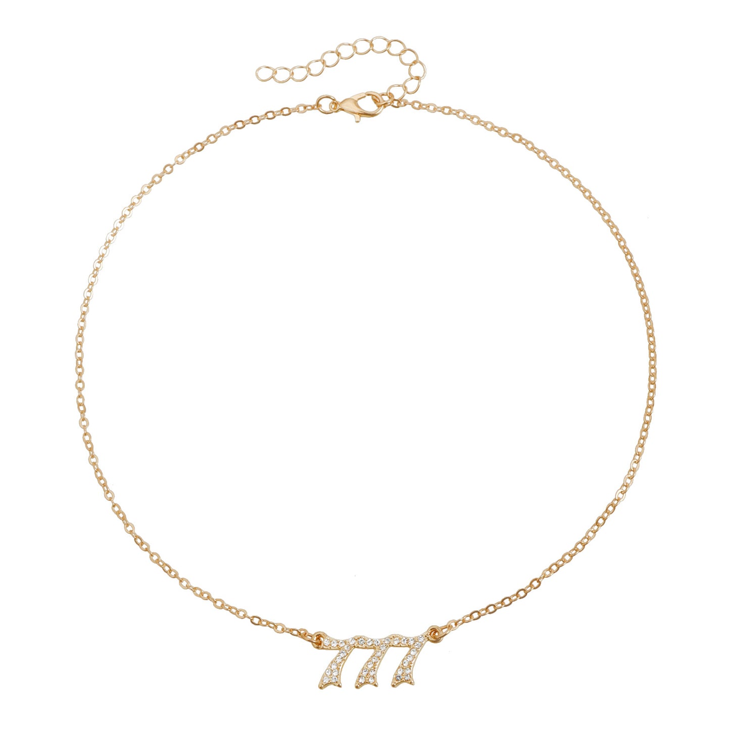 Minimalist Luxury Number 777 Pendant Necklace in Alloy with Electroplated Finish for Women