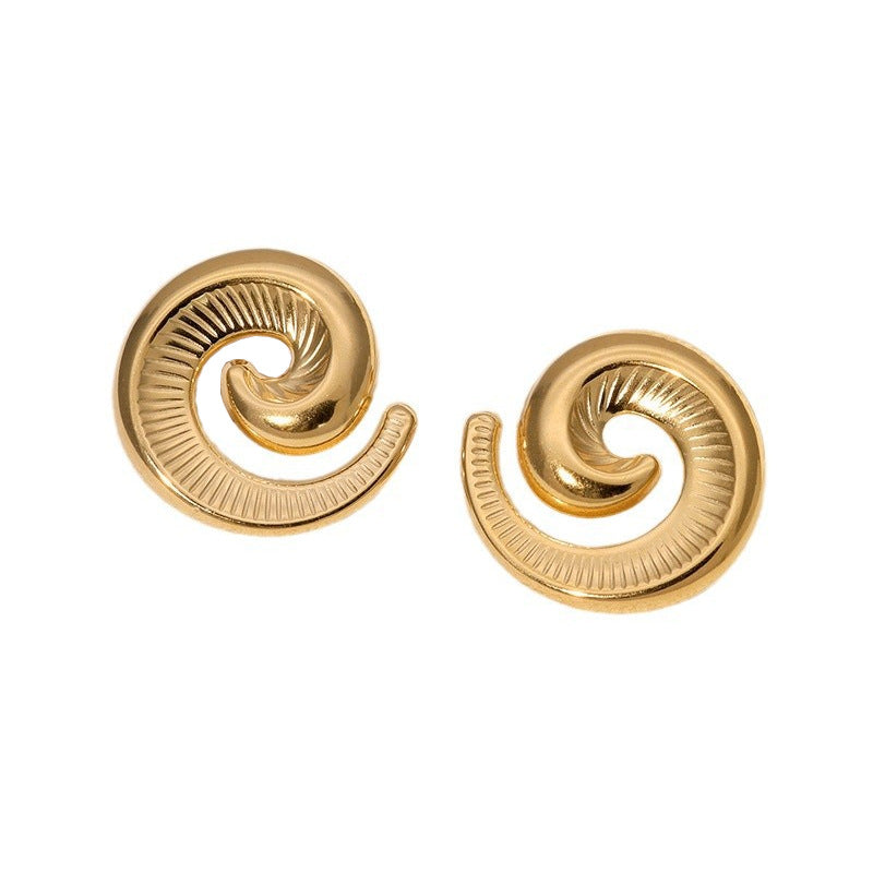 Orecchini da donna minimalisti geometrici vintage in acciaio inossidabile con finitura placcata