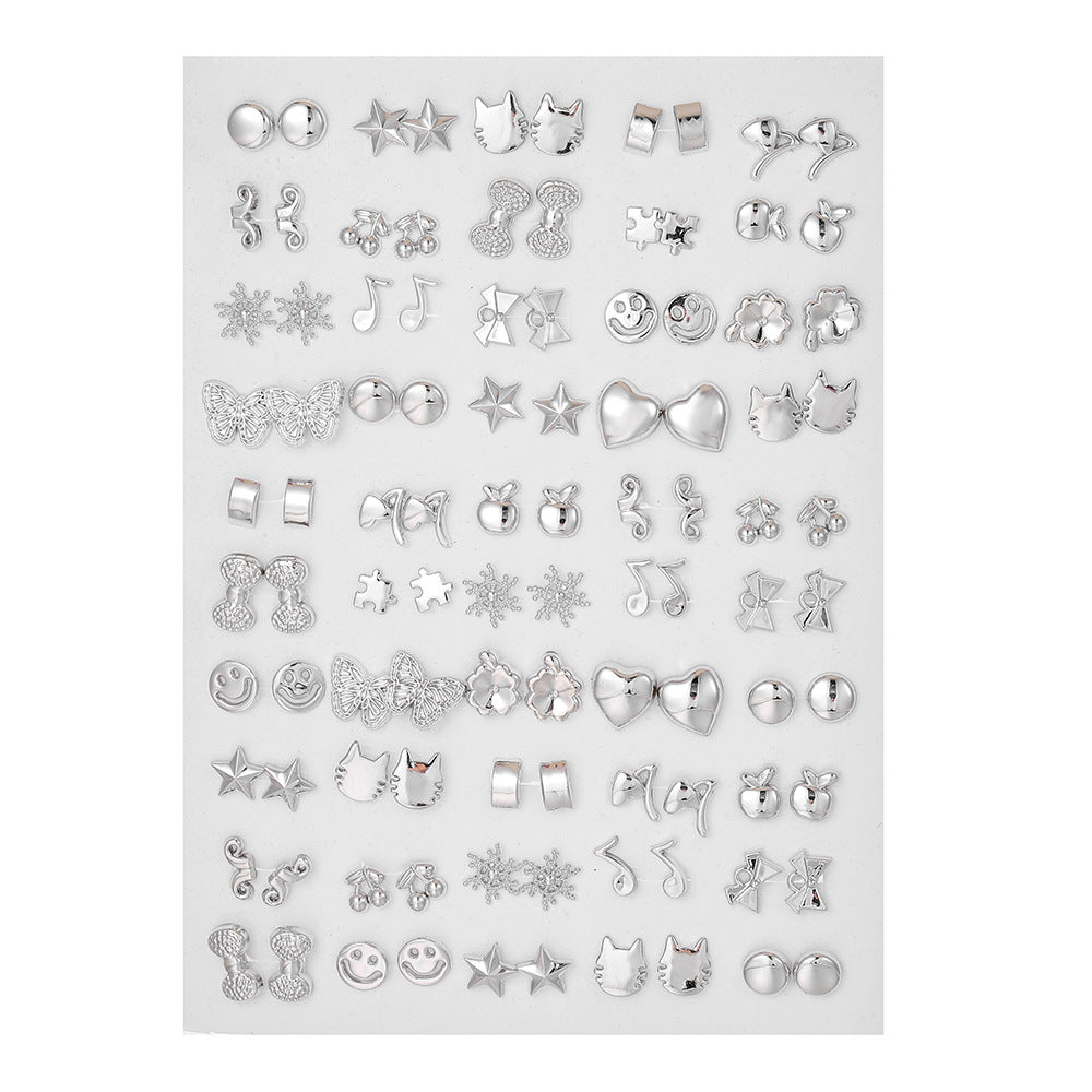 Minimalist Geometric Round Acrylic Stud Earrings with Rhinestone Plating for Women