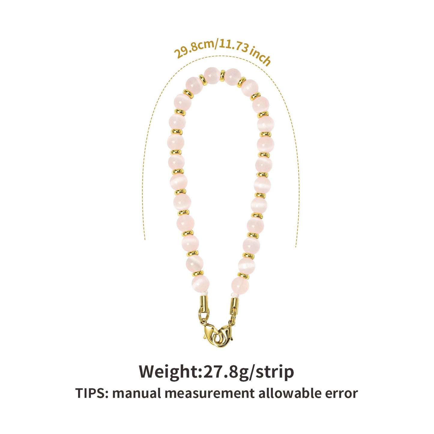 Natural Stone Beaded Phone Chain Lanyard with Obsidian and Amazonite Round Geometric Charm Anti-Loss Strap Unisex