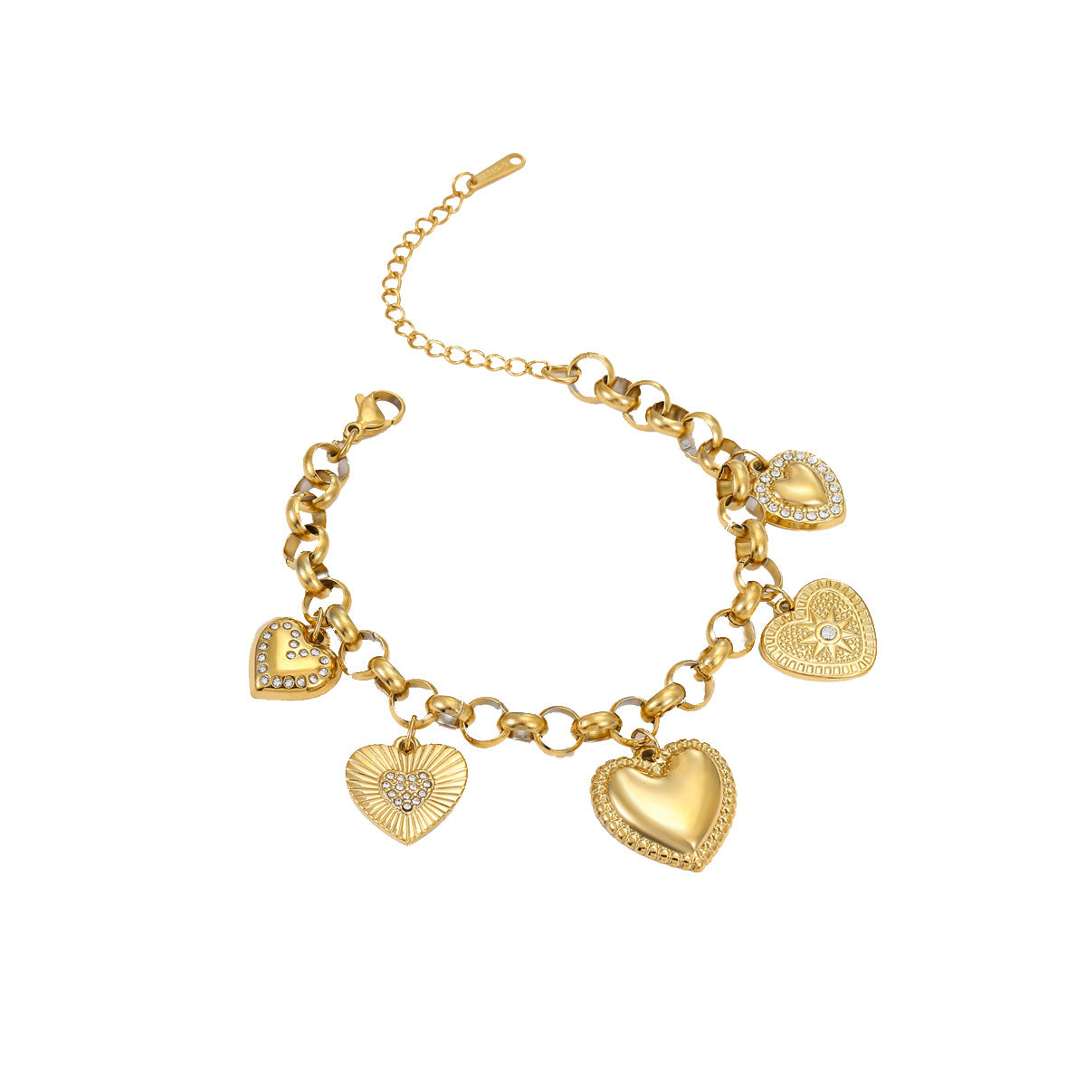 Collana pendente da donna in acciaio inossidabile a forma di cuore, stile minimalista e alla moda, con finitura placcata