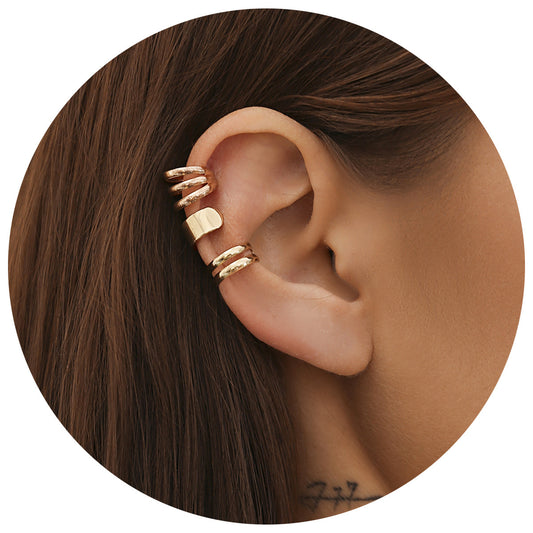 Pendientes de aro de metal chapado brillante geométricos de estilo dulce y moderno para mujer