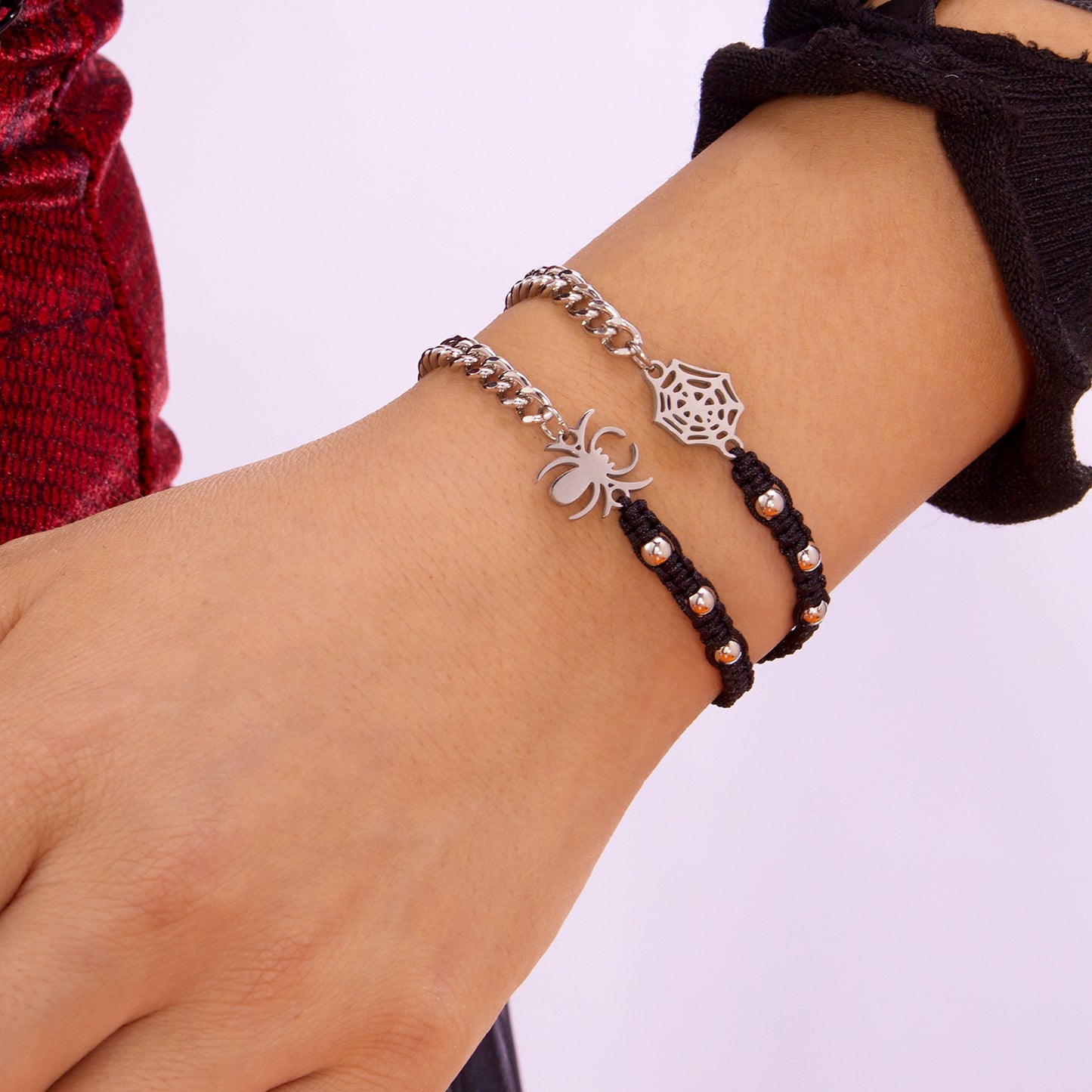 Pulsera de aleación con patrón de telaraña hecha a mano para mujer, estilo bohemio minimalista, pulsera de la amistad ajustable