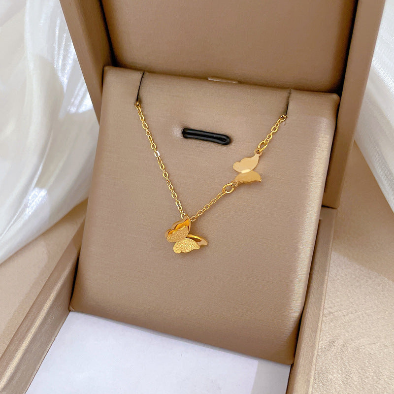 Minimalist Plated Titanium Steel Geometric Necklace for Unisex