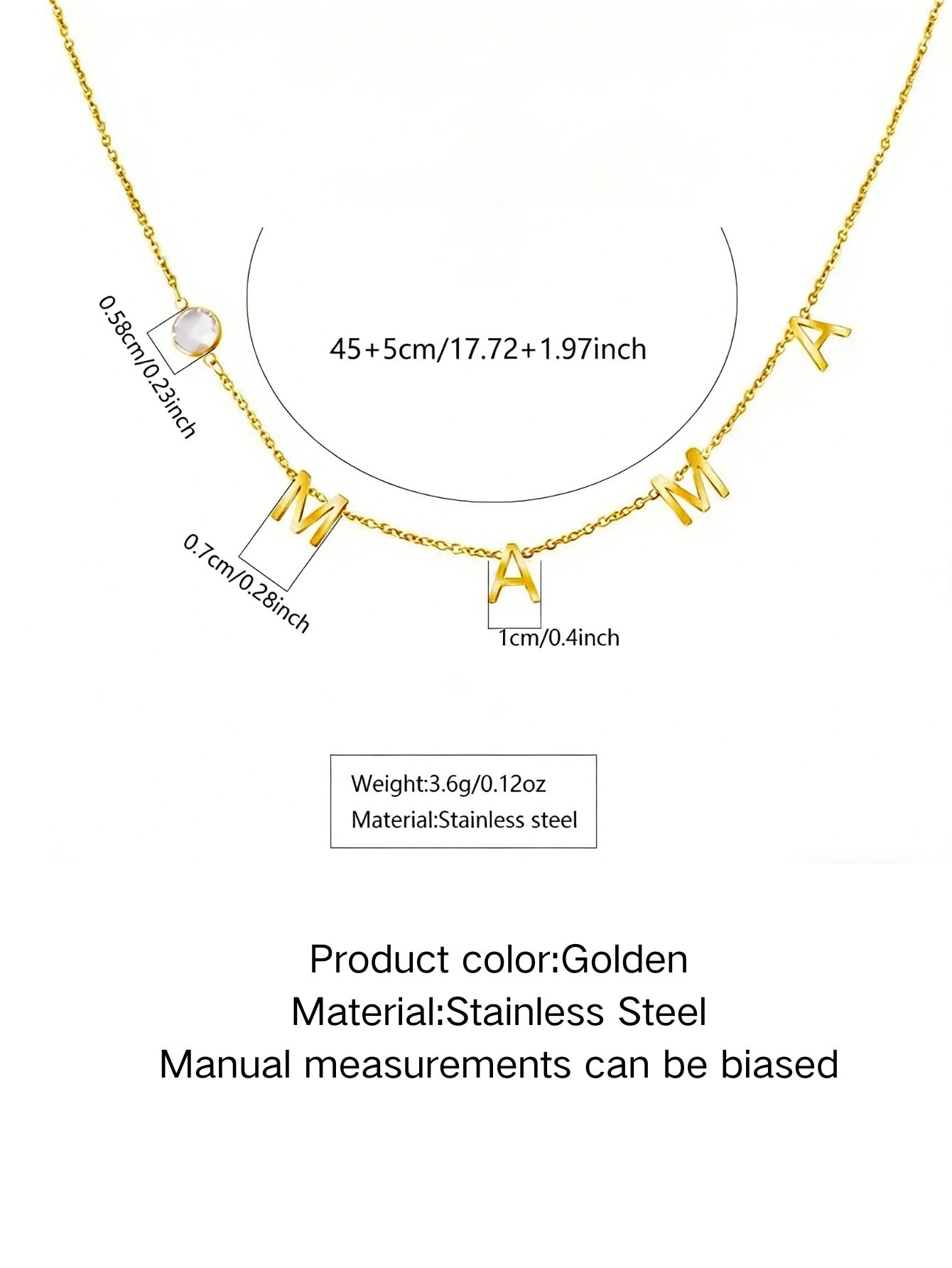 Elegante set collana e orecchini da donna con lettera in acciaio inossidabile e zirconia cubica