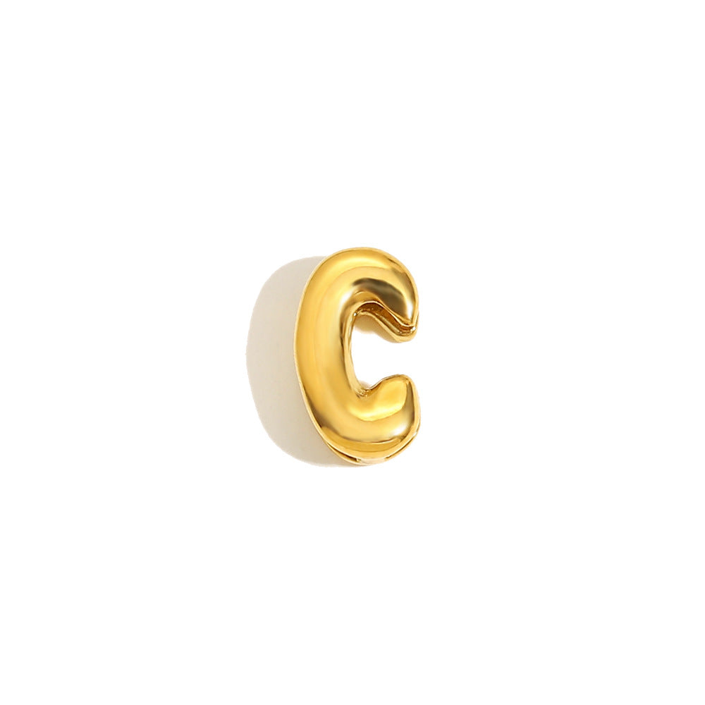 Collana Minimalista con Ciondolo a Lettera da Donna in Acciaio Inox con Placcatura in Oro 18K Design Cavo