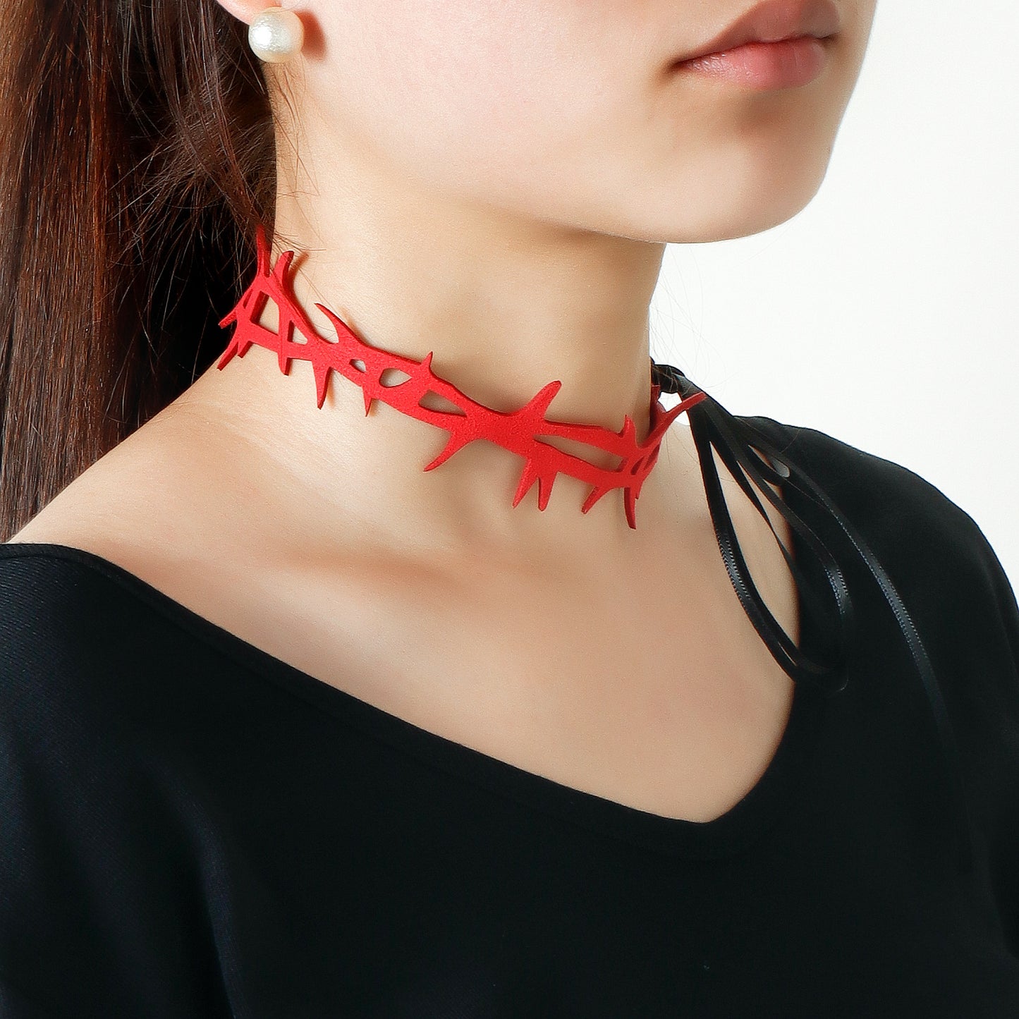 Collar gótico irregular asimétrico geométrico con colgante para mujer con cadena de cuero