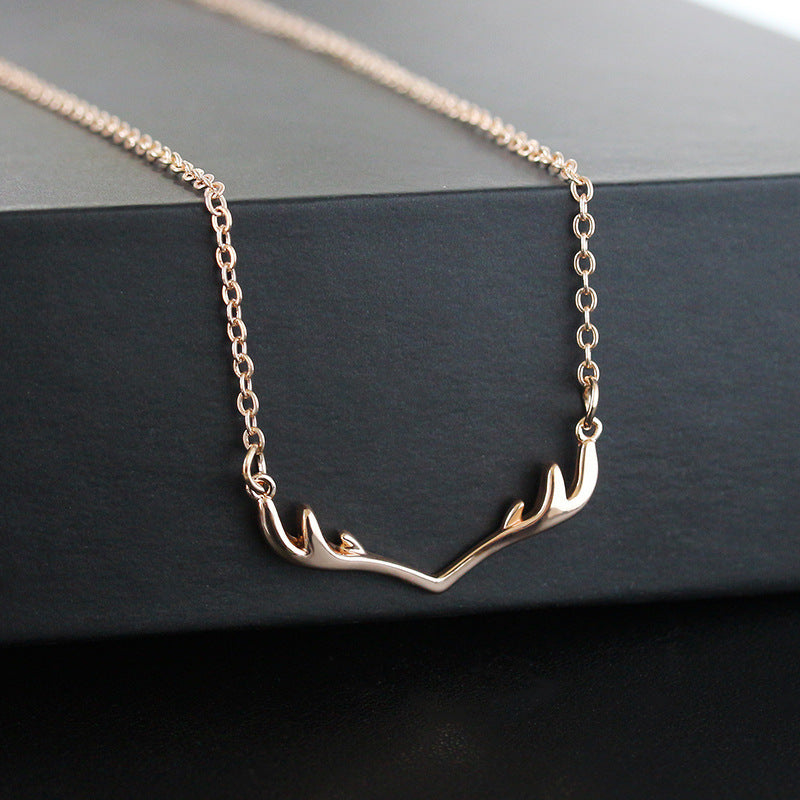 Deer Antler Necklace Alloy Water Wave Chain