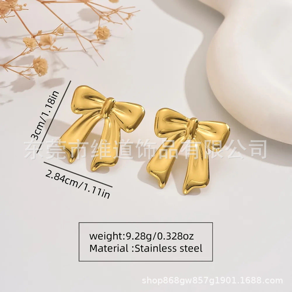 Beach Style Stainless Steel Geometric Starfish Shell Stud Earrings for Women