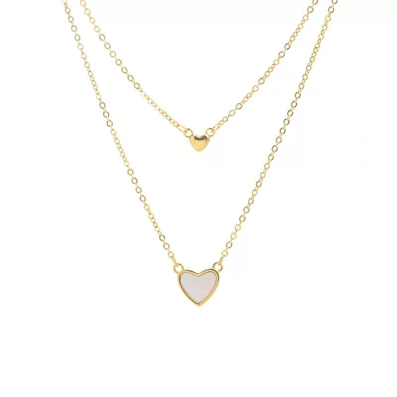 Minimalist Elegant Heart Titanium Steel Plated Necklace for Women