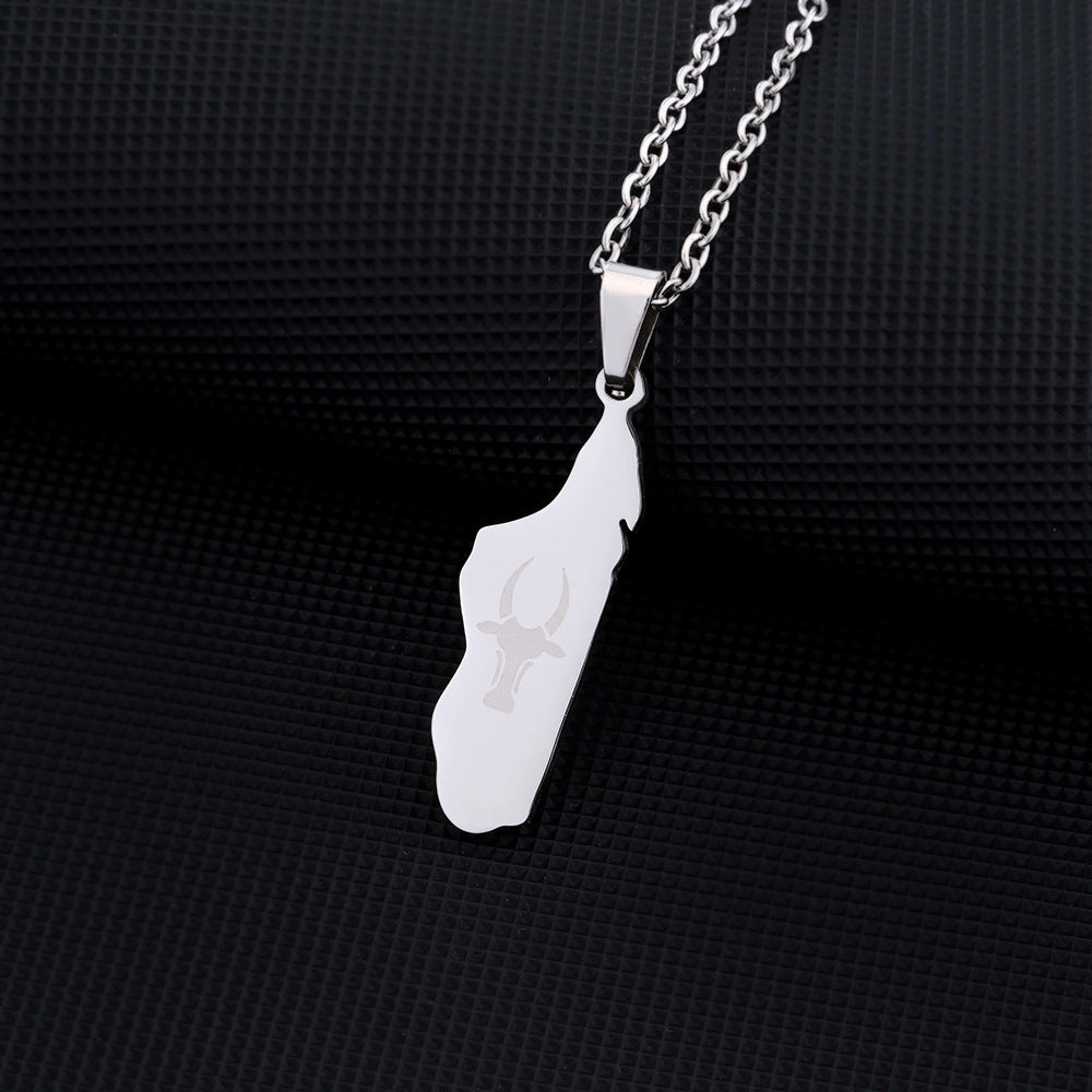 Collana Pendente Geometrica Minimalista in Acciaio Inossidabile con Finitura Placcata per Donna, Catena Maglione Leggera di Ispirazione Etnica