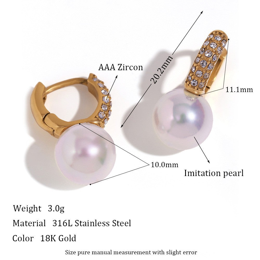 Orecchini a cerchio da donna in stile vintage con geometria a U in acciaio al titanio, placcati oro 18 carati e inserti in acrilico