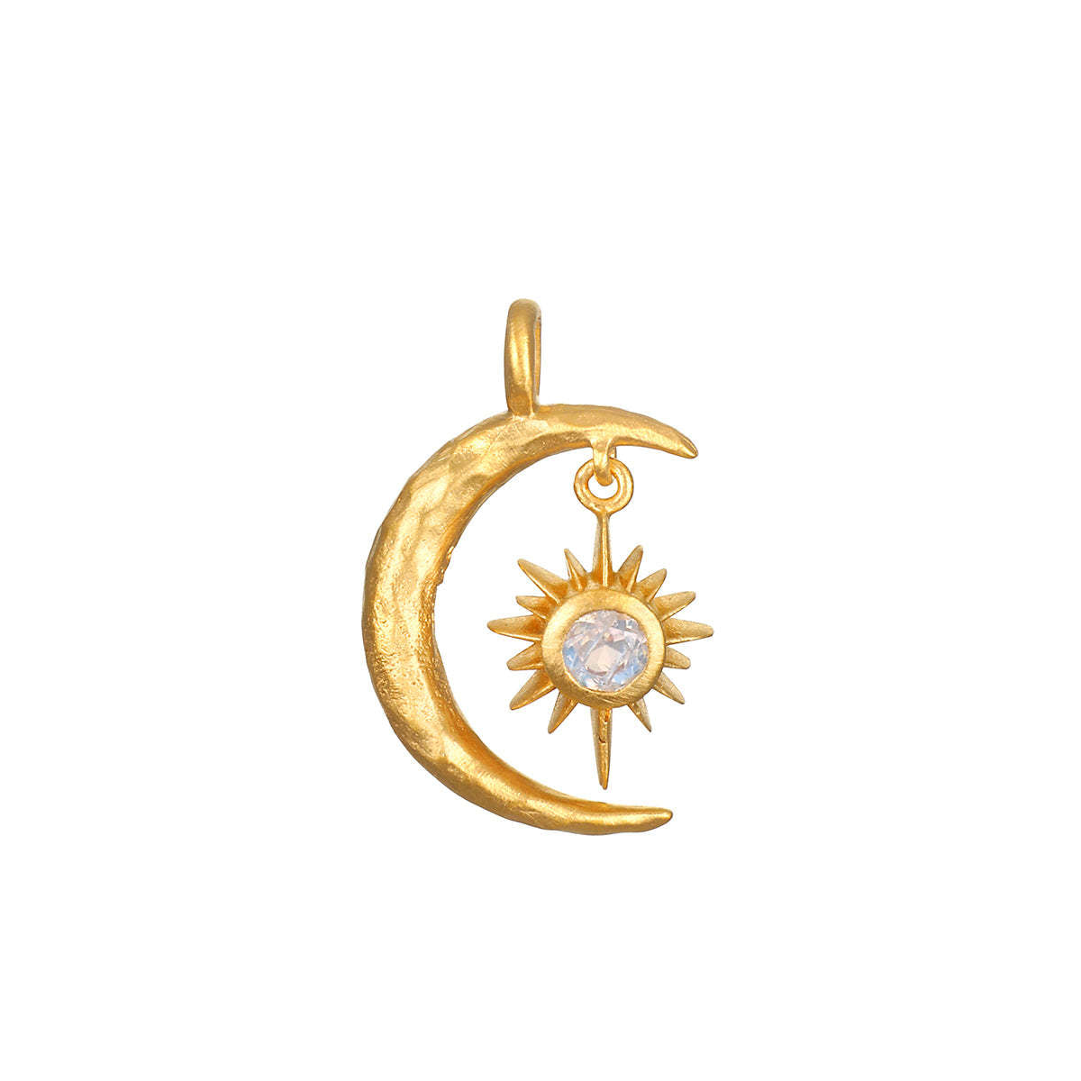 Cadena de bolas con barra colgante minimalista de acero inoxidable chapado en oro PVD con incrustaciones de circonita cúbica de sol, luna y estrella