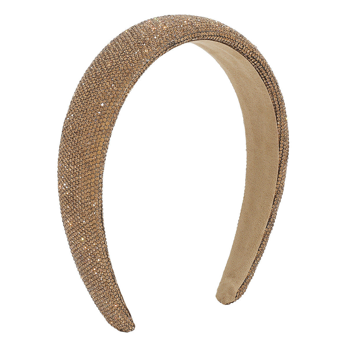 Cerchietto Geometrico con Strass "Sweet-Edgy" per Donna con Base Spessa in Spugna e Design Scintillante di Ispirazione Vintage