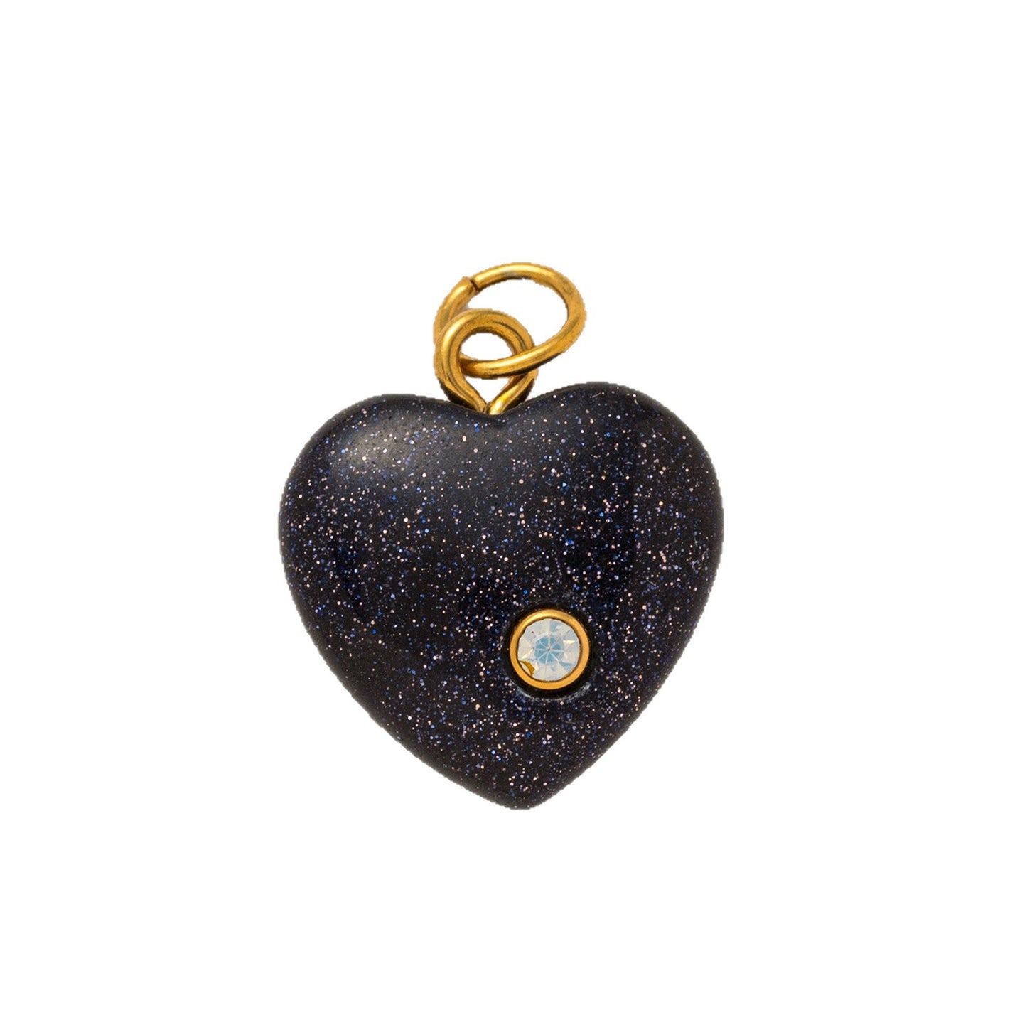 Vintage 18K Gold Plated Stainless Steel Heart Flower Charm Bar for Women