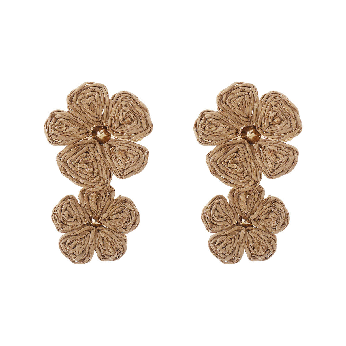 Orecchini con girasole Sweet Floral in lega e rafia per accessori fotografici da viaggio per le vacanze estive