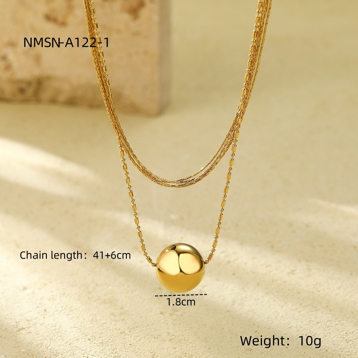 Collana con ciondolo geometrico minimalista in acciaio inossidabile con finitura placcata da donna
