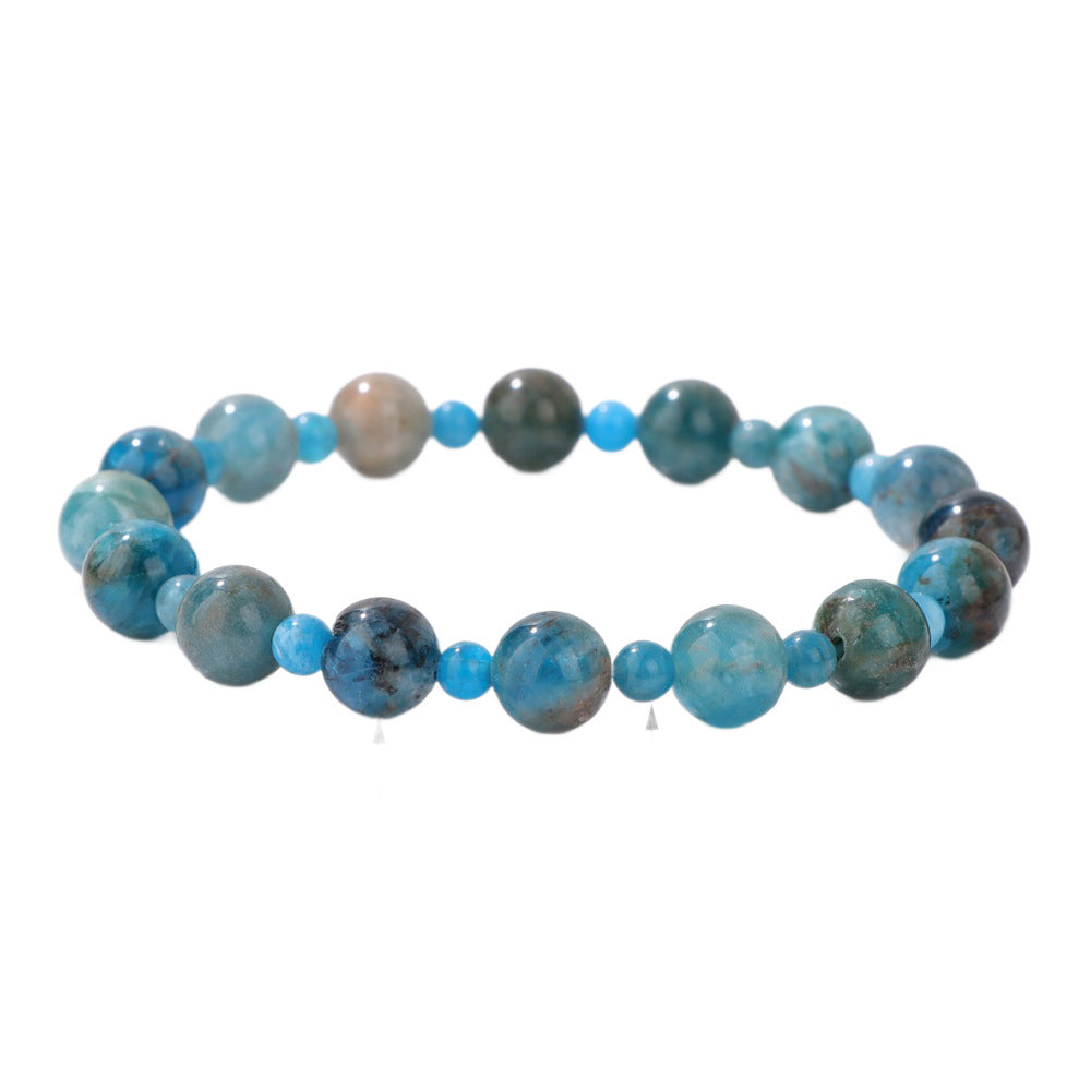 Minimalist Sweet Natural Crystal Beaded Bracelet Unisex 8mm Elastic Stretch Bangle with Star and Geometric Charms