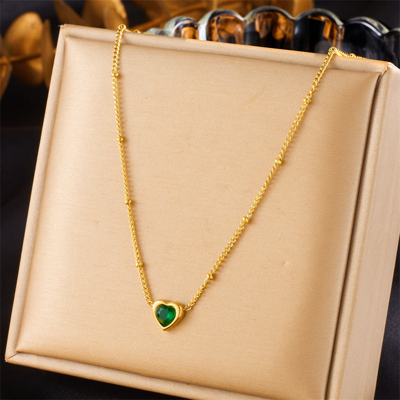 Minimalist Gold Plated Stainless Steel Layered Necklace with Heart Floral and Geometric Pendants